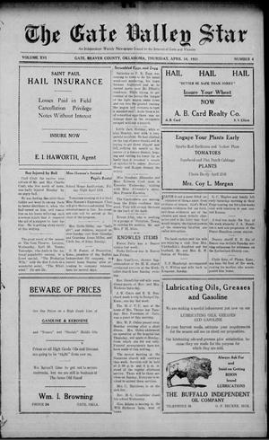 The Gate Valley Star (Gate, Okla.), Vol. 16, No. 4, Ed. 1 Thursday, April 14, 1921