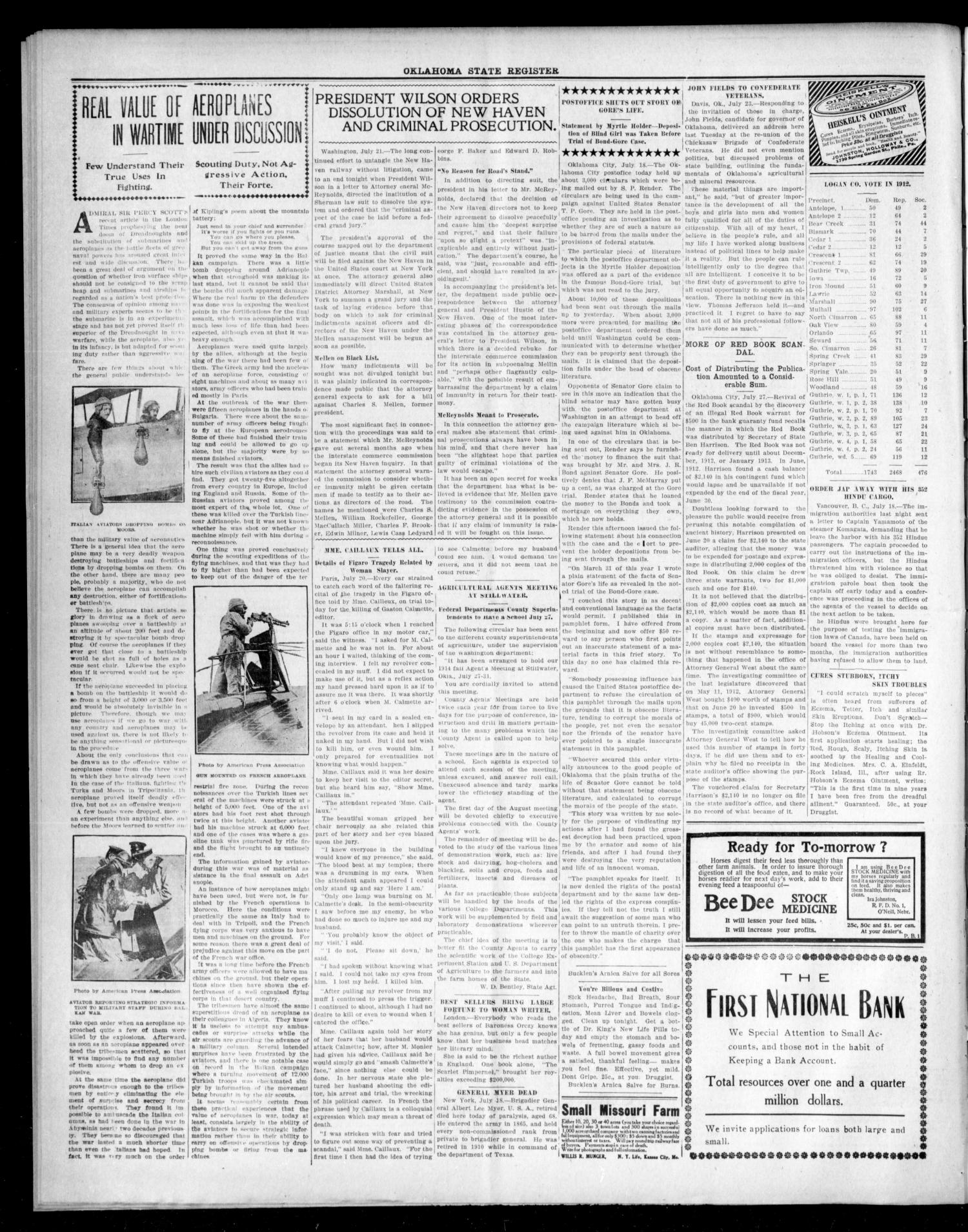 Oklahoma State Register. (Guthrie, Okla.), Vol. 25, No. 13, Ed. 1 Thursday, July 23, 1914
                                                
                                                    [Sequence #]: 2 of 8
                                                