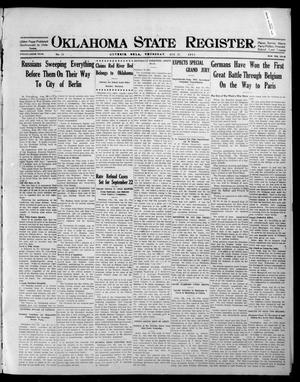 Primary view of object titled 'Oklahoma State Register. (Guthrie, Okla.), Vol. 25, No. 19, Ed. 1 Thursday, August 27, 1914'.