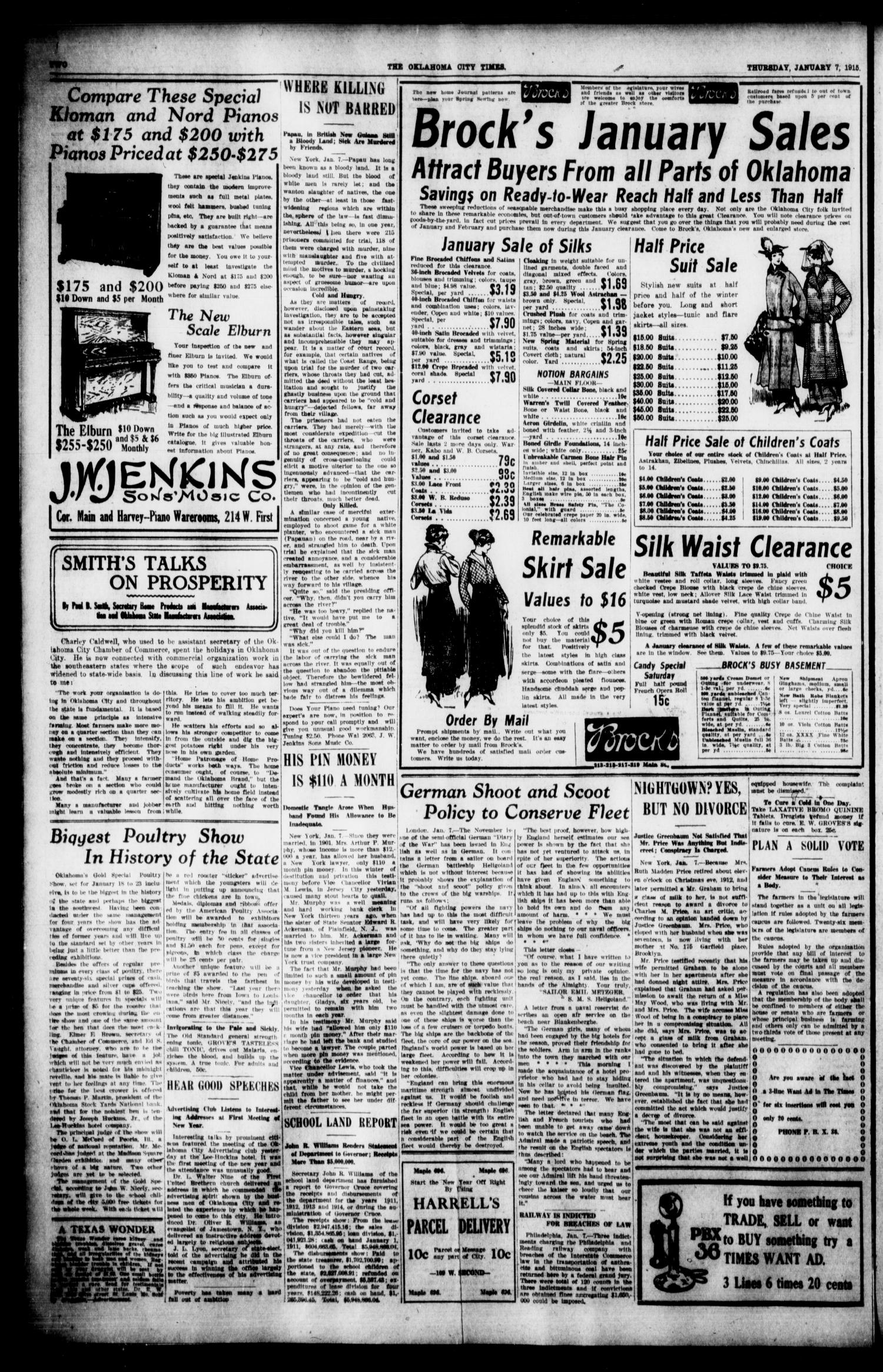 The Oklahoma City Times (Oklahoma City, Okla.), Vol. 26, No. 229, Ed. 1 Thursday, January 7, 1915
                                                
                                                    [Sequence #]: 2 of 8
                                                