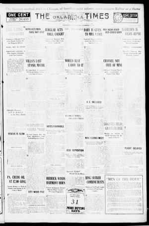 Primary view of object titled 'The Oklahoma Times (Oklahoma City, Okla.), Vol. 27, No. 186, Ed. 1 Thursday, November 18, 1915'.