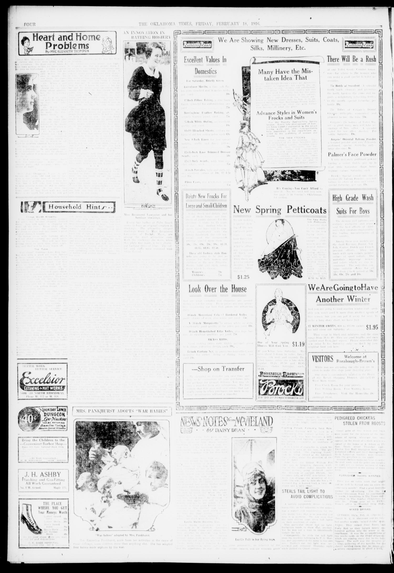 The Oklahoma Times (Oklahoma City, Okla.), Vol. 27, No. 265, Ed. 1 Friday, February 18, 1916
                                                
                                                    [Sequence #]: 4 of 12
                                                