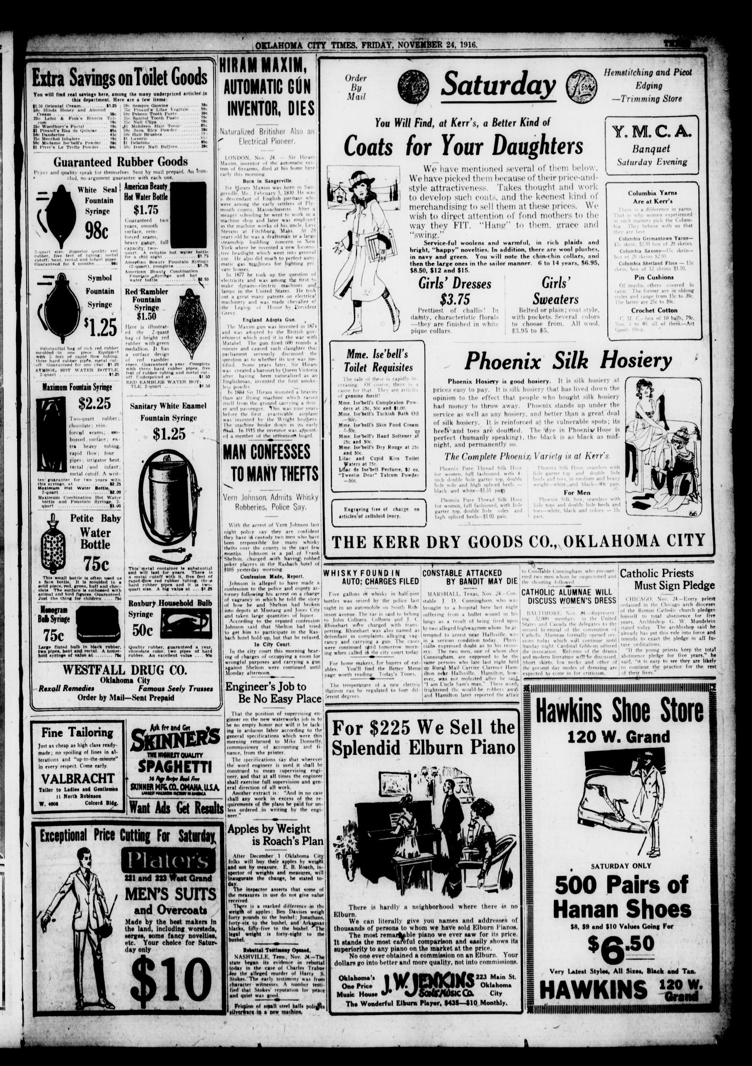 Oklahoma City Times (Oklahoma City, Okla.), Vol. 28, No. 203, Ed. 1 Friday, November 24, 1916
                                                
                                                    [Sequence #]: 3 of 18
                                                