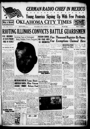 Primary view of object titled 'Oklahoma City Times (Oklahoma City, Okla.), Vol. 29, No. 56, Ed. 1 Tuesday, June 5, 1917'.
