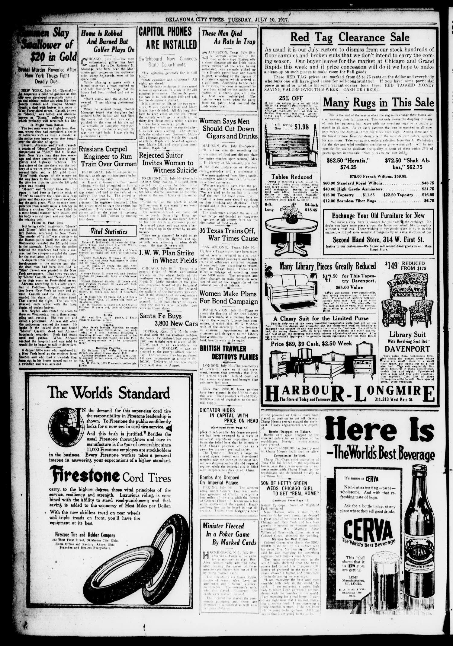Oklahoma City Times (Oklahoma City, Okla.), Vol. 29, No. 86, Ed. 1 Tuesday, July 10, 1917
                                                
                                                    [Sequence #]: 2 of 12
                                                