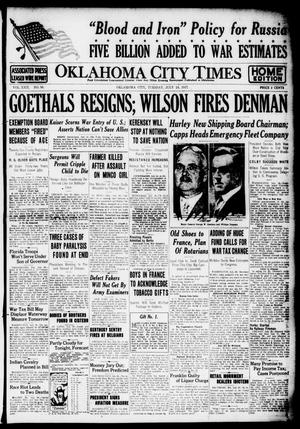 Oklahoma City Times (Oklahoma City, Okla.), Vol. 29, No. 98, Ed. 1 Tuesday, July 24, 1917