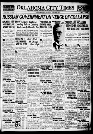Oklahoma City Times (Oklahoma City, Okla.), Vol. 29, No. 124, Ed. 1 Thursday, August 23, 1917