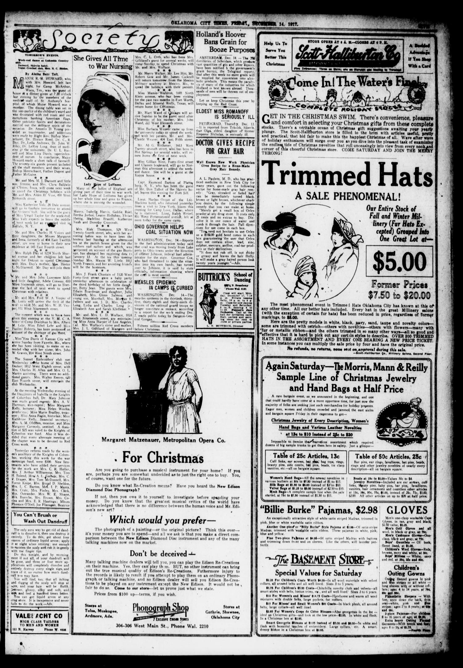 Oklahoma City Times (Oklahoma City, Okla.), Vol. 29, No. 222, Ed. 1 Friday, December 14, 1917
                                                
                                                    [Sequence #]: 5 of 16
                                                