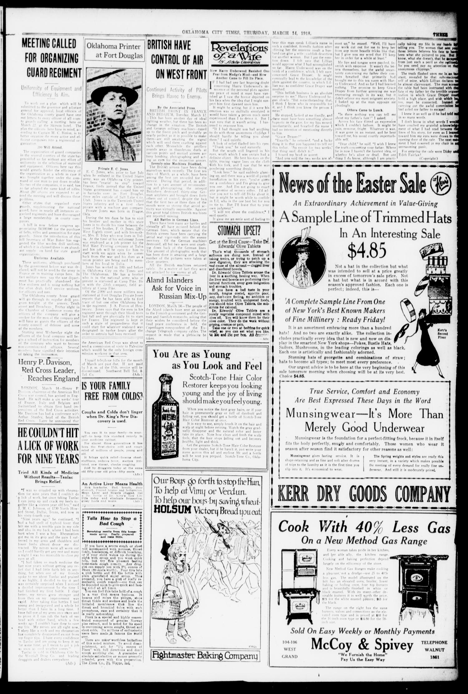 Oklahoma City Times (Oklahoma City, Okla.), Vol. 29, No. 298, Ed. 1 Thursday, March 14, 1918
                                                
                                                    [Sequence #]: 3 of 14
                                                