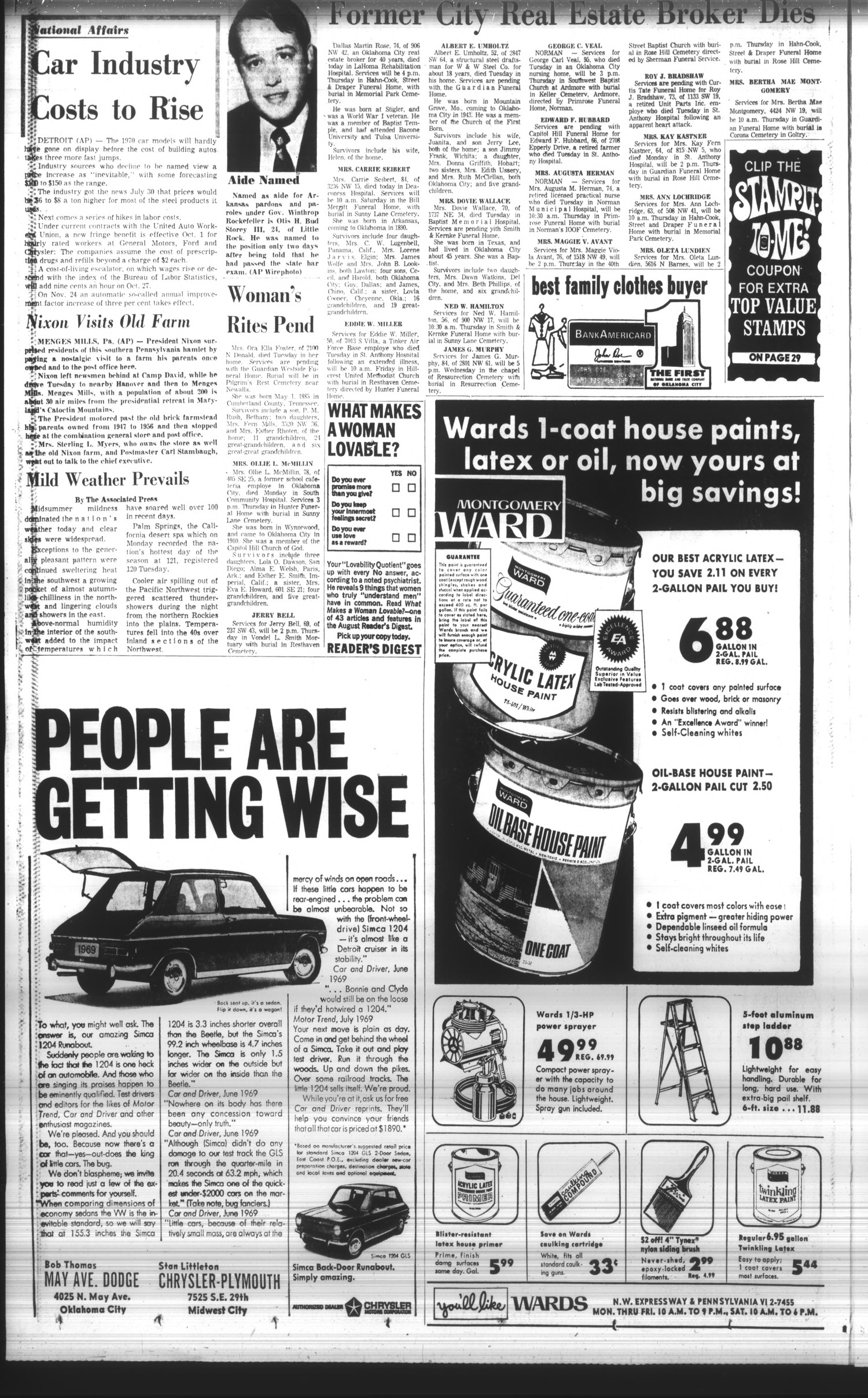 Oklahoma City Times (Oklahoma City, Okla.), Vol. 80, No. 144, Ed. 1 Wednesday, August 6, 1969
                                                
                                                    [Sequence #]: 4 of 40
                                                