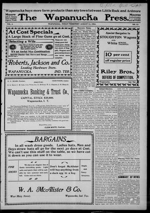 The Wapanucka Press. (Wapanuka, Indian Terr.), Vol. 3, No. 13, Ed. 1 Thursday, August 13, 1903