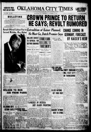 Oklahoma City Times (Oklahoma City, Okla.), Vol. 30, No. 204, Ed. 1 Wednesday, November 27, 1918