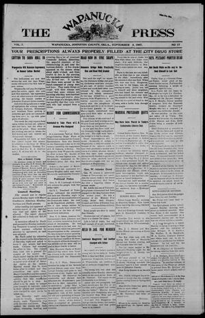 The Wapanucka Press. (Wapanuka, Indian Terr.), Vol. 7, No. 17, Ed. 1 Thursday, September 5, 1907