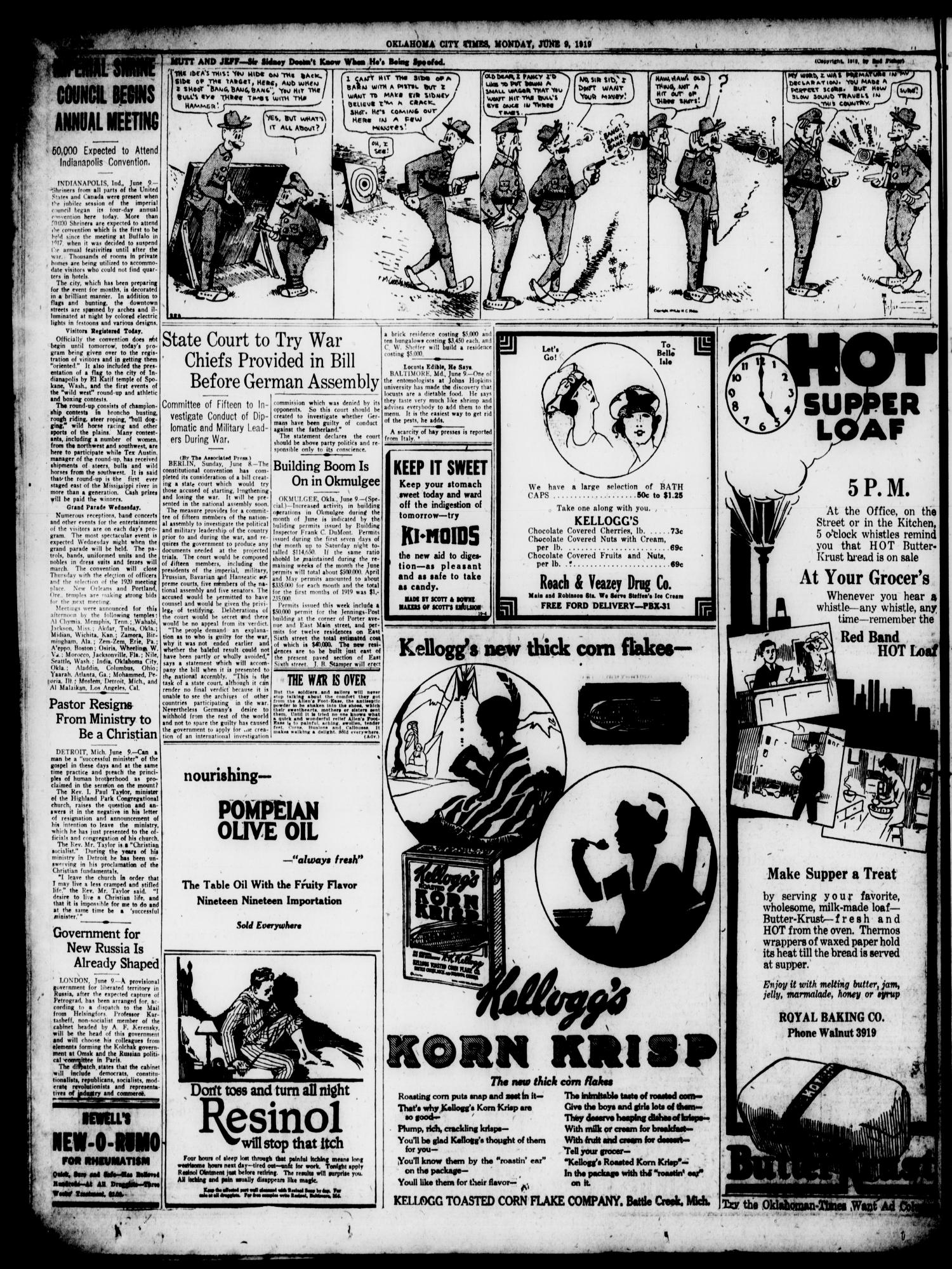 Oklahoma City Times (Oklahoma City, Okla.), Vol. 31, No. 52, Ed. 1 Monday, June 9, 1919
                                                
                                                    [Sequence #]: 4 of 14
                                                