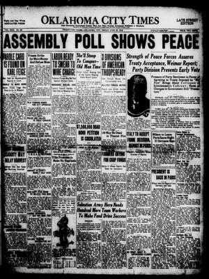 Oklahoma City Times (Oklahoma City, Okla.), Vol. 31, No. 62, Ed. 1 Friday, June 20, 1919