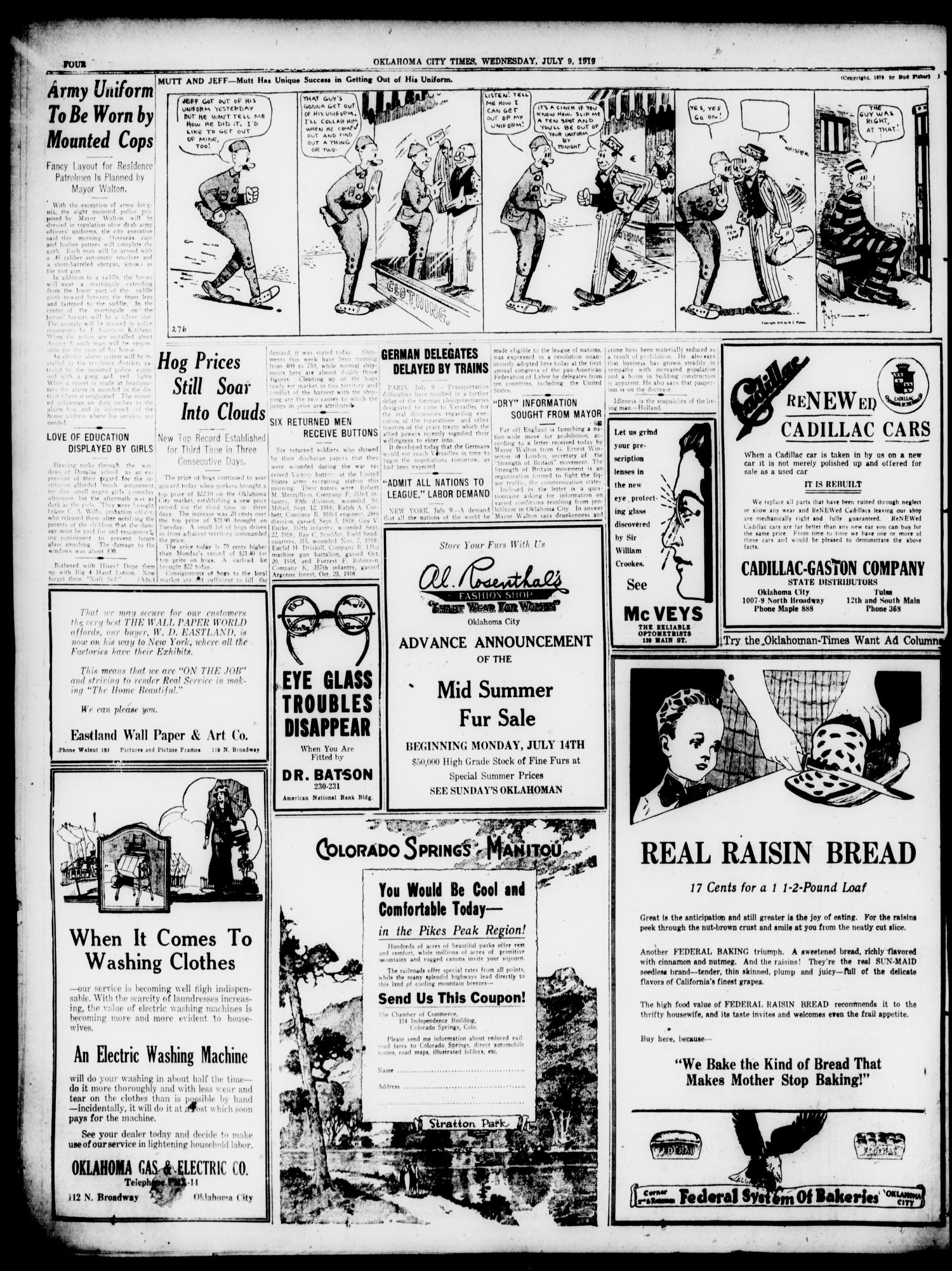 Oklahoma City Times (Oklahoma City, Okla.), Vol. 31, No. 78, Ed. 1 Wednesday, July 9, 1919
                                                
                                                    [Sequence #]: 4 of 16
                                                