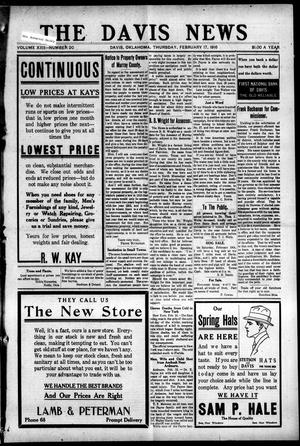 The Davis News (Davis, Okla.), Vol. 22, No. 20, Ed. 1 Thursday, February 17, 1916