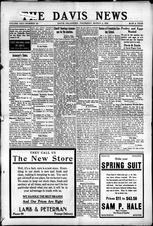 Primary view of object titled 'The Davis News (Davis, Okla.), Vol. 22, No. 22, Ed. 1 Thursday, March 2, 1916'.