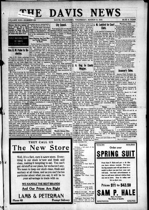 Primary view of object titled 'The Davis News (Davis, Okla.), Vol. 22, No. 23, Ed. 1 Thursday, March 9, 1916'.