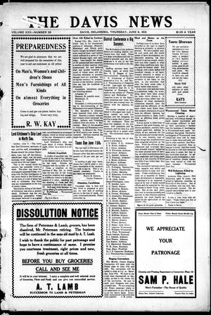 The Davis News (Davis, Okla.), Vol. 22, No. 36, Ed. 1 Thursday, June 8, 1916