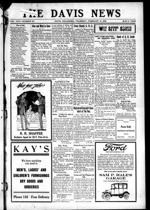 Primary view of object titled 'The Davis News (Davis, Okla.), Vol. 24, No. 20, Ed. 1 Thursday, February 14, 1918'.