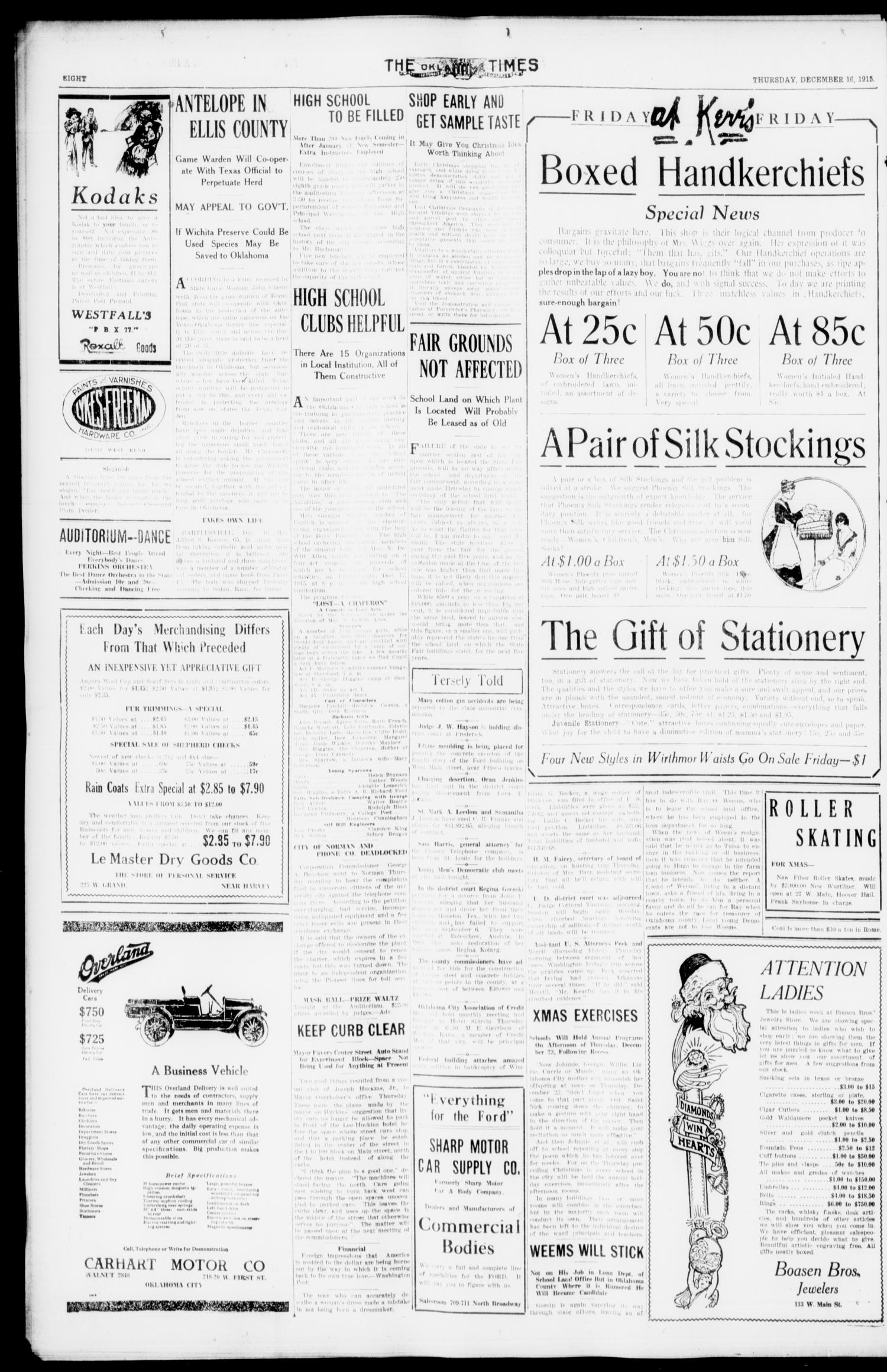 The Oklahoma Times (Oklahoma City, Okla.), Vol. 27, No. 210, Ed. 1 Thursday, December 16, 1915
                                                
                                                    [Sequence #]: 8 of 8
                                                