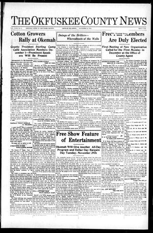 The Okfuskee County News (Okemah, Okla.), Vol. 18, No. 8, Ed. 1 Thursday, November 24, 1921