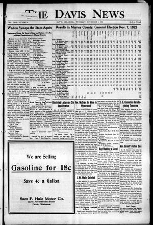 The Davis News (Davis, Okla.), Vol. 29, No. 6, Ed. 1 Thursday, November 9, 1922