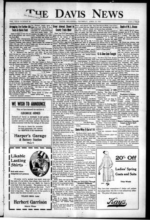 Primary view of object titled 'The Davis News (Davis, Okla.), Vol. 29, No. 28, Ed. 1 Thursday, April 12, 1923'.