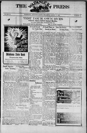 The Wapanucka Press (Wapanucka, Okla.), Vol. 23, No. 12, Ed. 1 Friday, August 17, 1923