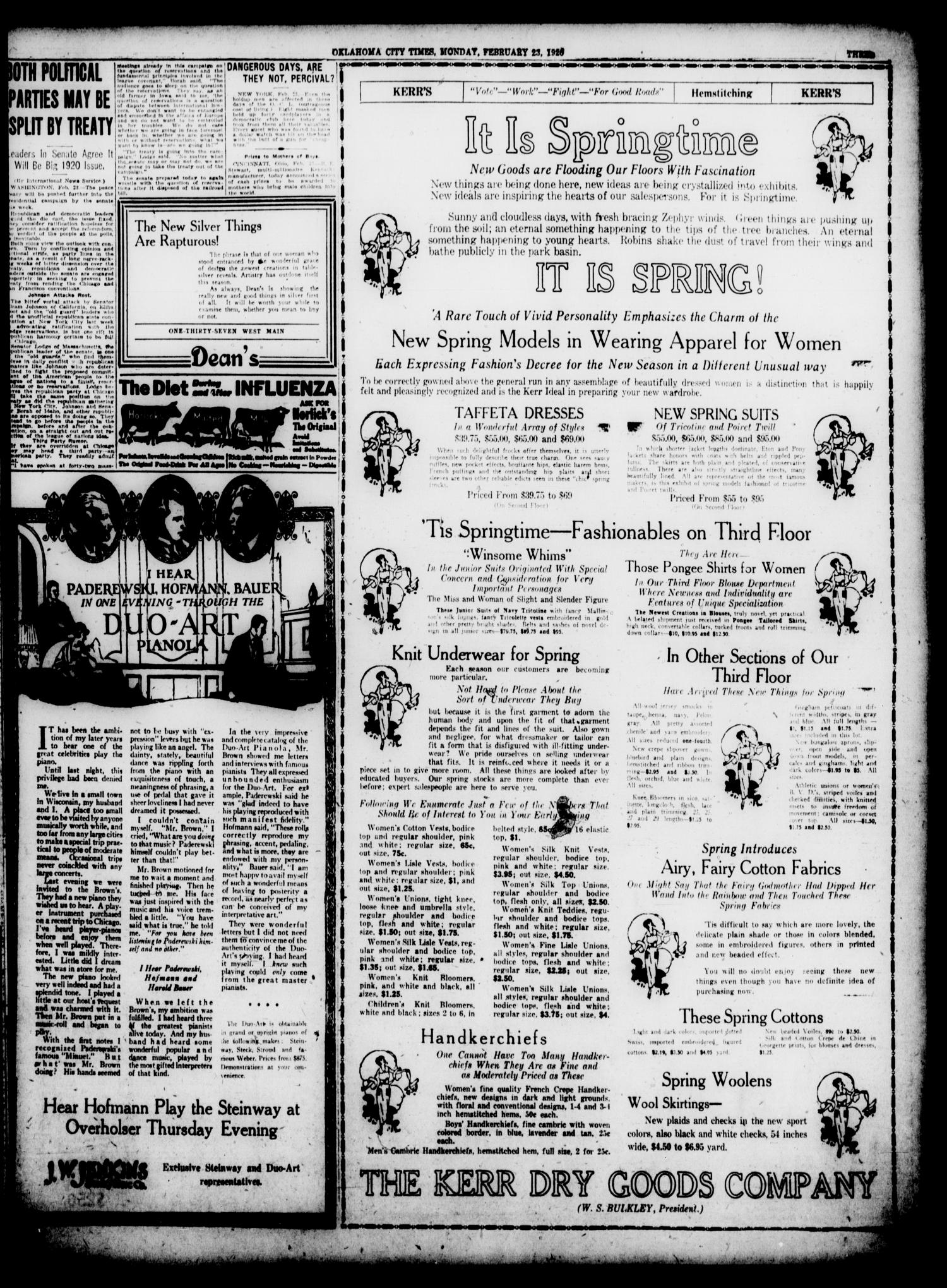 Oklahoma City Times (Oklahoma City, Okla.), Vol. 31, No. 269, Ed. 1 Monday, February 23, 1920
                                                
                                                    [Sequence #]: 3 of 14
                                                