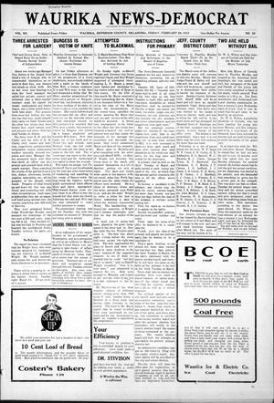 Waurika News-Democrat (Waurika, Okla.), Vol. 12, No. 26, Ed. 1 Friday, February 28, 1913