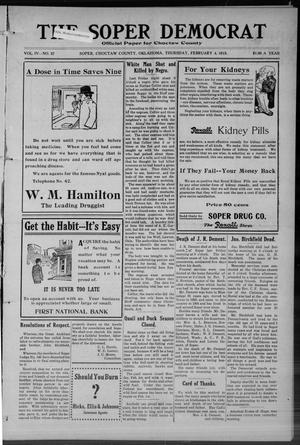 The Sopar Democrat (Choctaw County, Okla.), Vol. 4, No. 37, Ed. 1 Thursday, February 4, 1915
