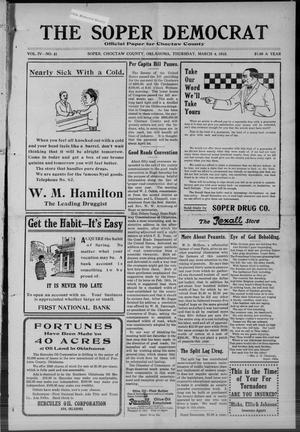 The Sopar Democrat (Choctaw County, Okla.), Vol. 4, No. 41, Ed. 1 Thursday, March 4, 1915