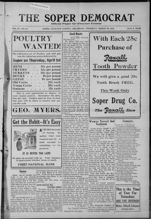 The Sopar Democrat (Choctaw County, Okla.), Vol. 4, No. 44, Ed. 1 Thursday, March 25, 1915