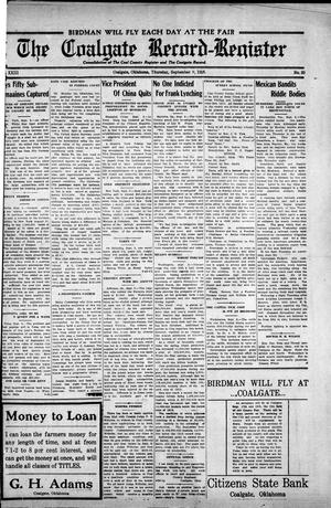 The Coalgate Record-Register (Coalgate, Okla.), Vol. 23, No. 20, Ed. 1 Thursday, September 9, 1915