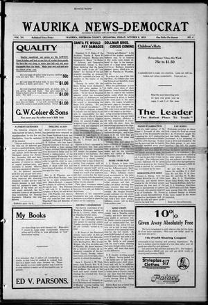 Waurika News-Democrat (Waurika, Okla.), Vol. 15, No. 6, Ed. 1 Friday, October 8, 1915