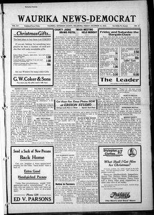 Waurika News-Democrat (Waurika, Okla.), Vol. 15, No. 15, Ed. 1 Friday, December 10, 1915