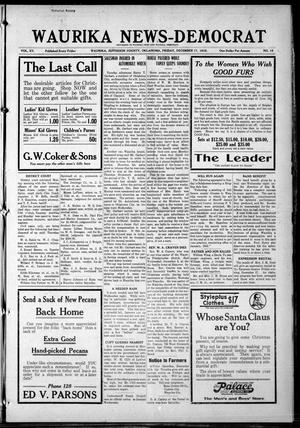Waurika News-Democrat (Waurika, Okla.), Vol. 15, No. 16, Ed. 1 Friday, December 17, 1915