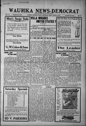 Waurika News-Democrat (Waurika, Okla.), Vol. 15, No. 28, Ed. 1 Friday, March 10, 1916