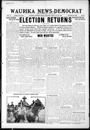 Primary view of object titled 'Waurika News-Democrat (Waurika, Okla.), Vol. 15, No. 48, Ed. 1 Friday, July 28, 1916'.