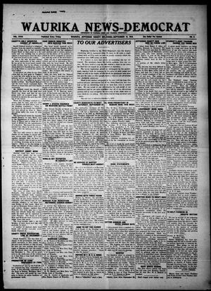 Primary view of object titled 'Waurika News-Democrat (Waurika, Okla.), Vol. 18, No. 3, Ed. 1 Friday, September 13, 1918'.
