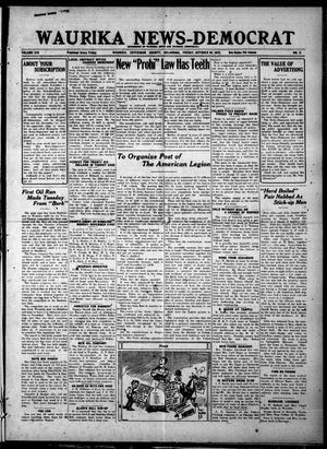 Waurika News-Democrat (Waurika, Okla.), Vol. 19, No. 9, Ed. 1 Friday, October 24, 1919