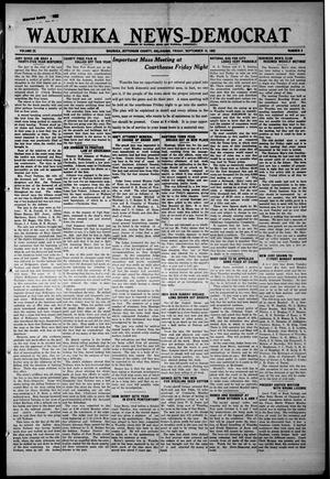 Waurika News-Democrat (Waurika, Okla.), Vol. 22, No. 3, Ed. 1 Friday, September 15, 1922