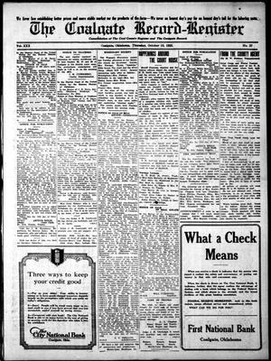 The Coalgate Record-Register (Coalgate, Okla.), Vol. 30, No. 27, Ed. 1 Thursday, October 19, 1922