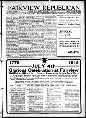 Fairview Republican (Fairview, Okla.), Vol. 15, No. 38, Ed. 1 Friday, June 18, 1915