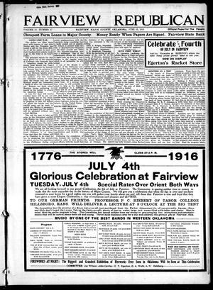 Fairview Republican (Fairview, Okla.), Vol. 16, No. 37, Ed. 1 Friday, June 23, 1916