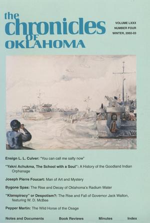 Primary view of object titled 'Chronicles of Oklahoma, Volume 80, Number 4, Winter 2002-03'.