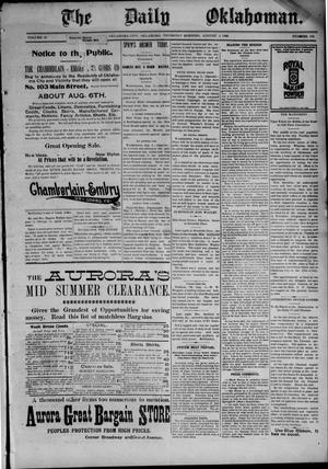 The Daily Oklahoman. (Oklahoma City, Okla.), Vol. 10, No. 189, Ed. 1 Thursday, August 4, 1898
