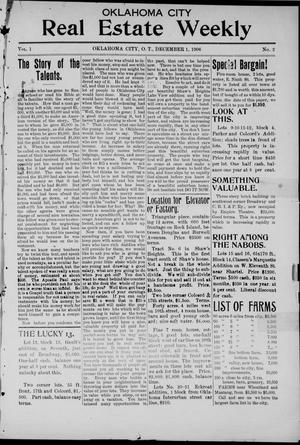 Oklahoma City Real Estate Weekly (Oklahoma City, Okla. Terr.), Vol. 1, No. 2, Ed. 1 Saturday, December 1, 1906